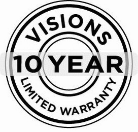 VISIONS 10 YEAR LIMITED WARRANTY logo