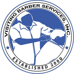 VISITING BARBER SERVICES, INC., ESTABLISHED 2000 logo