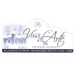 VISSI D'ARTE 2006 CHATEAU KEFRAYA MIS EN BOUTEILLE AU CHATEAU CHATEAU KEFRAYA VALLEE DE LA BEKAA LIBAN logo
