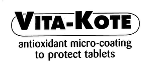 VITA-KOTE ANTIOXIDANT MICRO- COATING TO PROTECT TABLETS logo