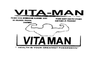 VITA-MAN VITA MAN HEALTH IS YOUR GREATEST POSSESION logo