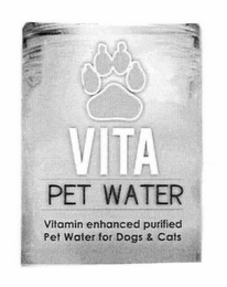 VITA PET WATER VITAMIN ENHANCED PURIFIED PET WATER FOR DOGS & CATS logo