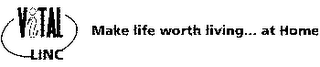 VITAL LINC MAKE LIFE WORTH LIVING . . . AT HOME logo