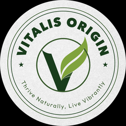 VITALIS ORIGIN THRIVE NATURALLY, LIVE VIBRANTLY logo