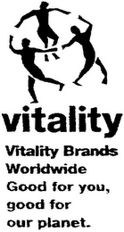 VITALITY VITALITY BRANDS WORLDWIDE GOOD FOR YOU, GOOD FOR OUR PLANET. logo