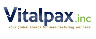 VITALPAX.INC YOUR GLOBAL SOURCE FOR MANUFACTURING WELLNESS logo