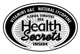 VITAMINS A&C NATURAL LYCOPENE FLORIDA TOMATOES USA HEALTH SECRETS INSIDE logo