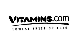 VITAMINS.COM LOWEST PRICE OR FREE logo