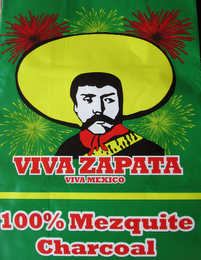 VIVA ZAPATA 100% MEZQUITE CHARCOAL VIVA MEXICO logo