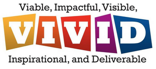 VIVID VIABLE, IMPACTFUL, VISIBLE, INSPIRATIONAL, AND DELIVERABLE logo