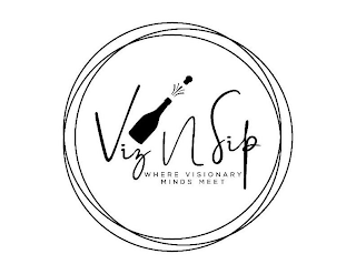 VIZ N SIP WHERE VISIONARY MINDS MEET logo