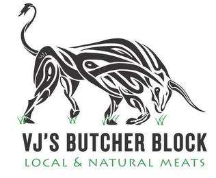 VJ'S BUTCHER BLOCK LOCAL & NATURAL MEATS logo