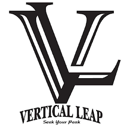 VL VERTICAL LEAP SEEK YOUR PEAK logo