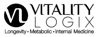 VL VITALITY LOGIX LONGEVITY · METABOLIC · INTERNAL MEDICINE logo