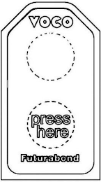 VOCO PRESS HERE FUTURABOND logo