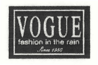 VOGUE FASHION IN THE RAIN SINCE 1950 logo