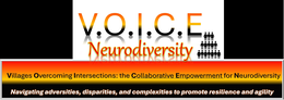 V.O.I.C.E NEURODIVERSITY VILLAGES OVERCOMING INTERSECTIONS: THE COLLABORATIVE EMPOWERMENT FOR NEURODIVERSITY  NAVIGATING ADVERSITIES, DISPARITIES, AND COMPLEXITIES TO PROMOTE RESILIENCE AND AGILITY logo