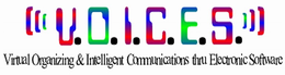 V.O.I.C.E.S. VIRTUAL ORGANIZING & INTELLIGENT COMMUNICATIONS THRU ELECTRONIC SOFTWARE logo