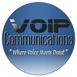 VOIP COMMUNICATIONS " WHERE VOICE MEETS DATA! " logo
