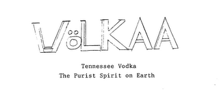 VOLKAA TENNESSE VODKA THE PURIST SPIRITON EARTH logo