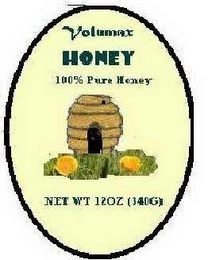 VOLUMAX HONEY 100% PURE HONEY NET WT 120Z (340G) logo