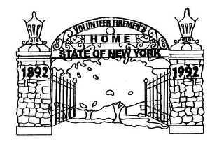 VOLUNTEER FIREMEN'S HOME STATE OF NEW YORK 1892 1992 logo