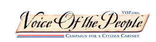 VOP.ORG VOICE OF THE PEOPLE CAMPAIGN FOR A CITIZEN CABINET logo
