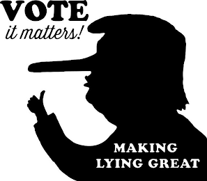 VOTE IT MATTERS! MAKING LYING GREAT logo