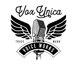 VOX UNICA TRADE MARK VOICE WORKS logo