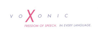 VOXONIC FREEDOM OF SPEECH.  IN EVERY LANGUAGE. logo