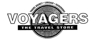 VOYAGER THE TRAVEL STORE TRAVEL AGENCY LUGGAGE GUIDEBOOKS logo