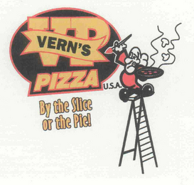 VP VERN'S PIZZA U.S.A. BY THE SLICE OR THE PIE! logo