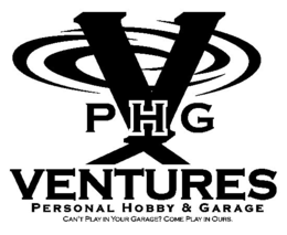VPHG VENTURES PERSONAL HOBBY & GARAGE CAN'T PLAY IN YOUR GARAGE? COME PLAY IN OURS. logo