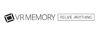 VR MEMORY RELIVE ANYTHING logo