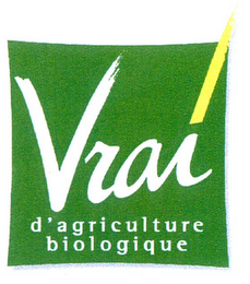 VRAI D'AGRICULTURE BIOLOGIQUE logo