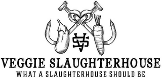 VS VEGGIE SLAUGHTERHOUSE WHAT A SLAUGHTERHOUSE SHOULD BE logo