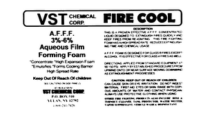 VST CHEMICAL CORP FIRE COOL logo