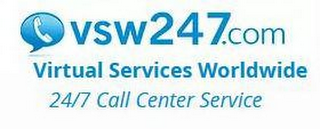VSW 247.COM VIRTUAL SERVICES WORLDWIDE 24/7 CALL CENTER SERVICE logo