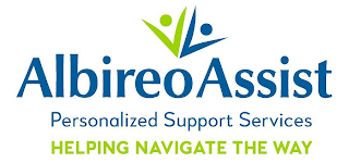 VV ALBIREOASSIST PERSONALIZED SUPPORT SERVICES HELPING NAVIGATE THE WAY logo