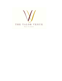 VV THE VALOR VENUE HONOR THE MOMENT. logo