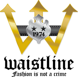 W 1974 WAISTLINE FASHION IS NOT A CRIME logo