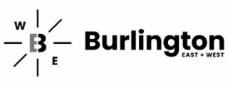 W B E BURLINGTON EAST + WEST logo