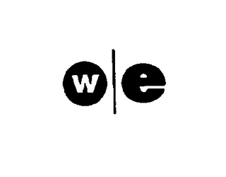 W E logo