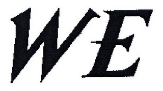 W E logo