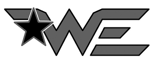 W E logo