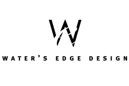 W E WATER'S EDGE DESIGN logo