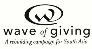 W WAVE OF GIVING A REBUILDING CAMPAIGN FOR SOUTH ASIA logo