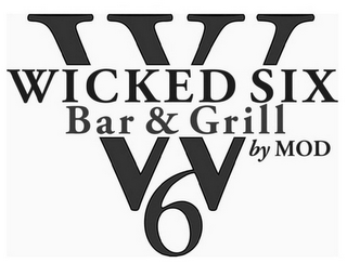 W WICKED SIX BAR & GRILL 6 BY MOD logo