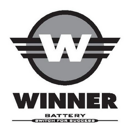 W WINNER BATTERY SWITCH FOR SUCCESS logo
