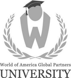 W WORLD OF AMERICA GLOBAL PARTNERS UNIVERSITY logo